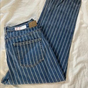 American Eagle Outfitters Blue Striped High Rise Jeans